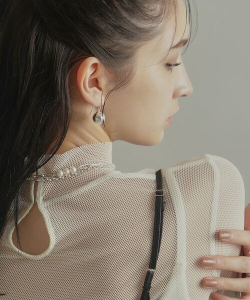 COCOSHNIK ONKITSCH / ココシュニックオンキッチュ ネックレス・ペンダント・チョーカー | シルバー フラットケーブルチェーン パールステーションネックレス | 詳細11