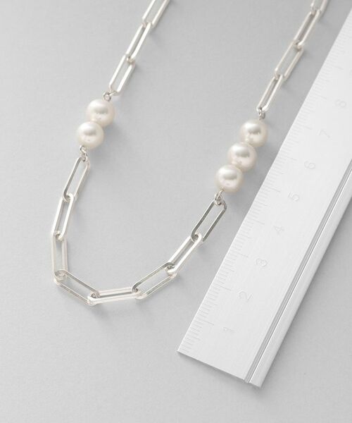 COCOSHNIK ONKITSCH / ココシュニックオンキッチュ ネックレス・ペンダント・チョーカー | シルバー フラットケーブルチェーン パールステーションネックレス | 詳細2