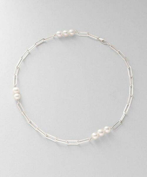 COCOSHNIK ONKITSCH / ココシュニックオンキッチュ ネックレス・ペンダント・チョーカー | シルバー フラットケーブルチェーン パールステーションネックレス | 詳細5