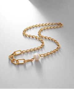 COCOSHNIK ONKITSCH / ココシュニックオンキッチュ ネックレス・ペンダント・チョーカー | シルバー ミックスチェーン ロングカーブ・ケーブル パールネックレス GP