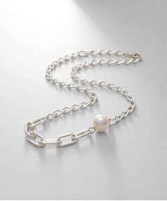 COCOSHNIK ONKITSCH / ココシュニックオンキッチュ ネックレス・ペンダント・チョーカー | シルバー ミックスチェーン ロングカーブ・ケーブル パールネックレス