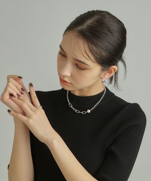 COCOSHNIK ONKITSCH / ココシュニックオンキッチュ ネックレス・ペンダント・チョーカー | シルバー ミックスチェーン ロングカーブ・ケーブル パールネックレス | 詳細10