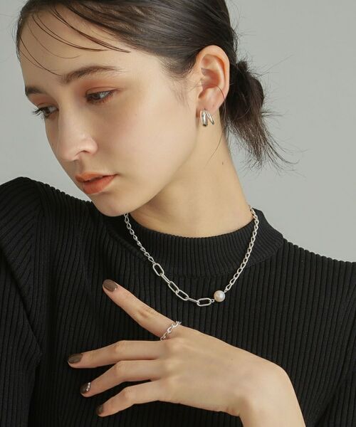 COCOSHNIK ONKITSCH / ココシュニックオンキッチュ ネックレス・ペンダント・チョーカー | シルバー ミックスチェーン ロングカーブ・ケーブル パールネックレス | 詳細11