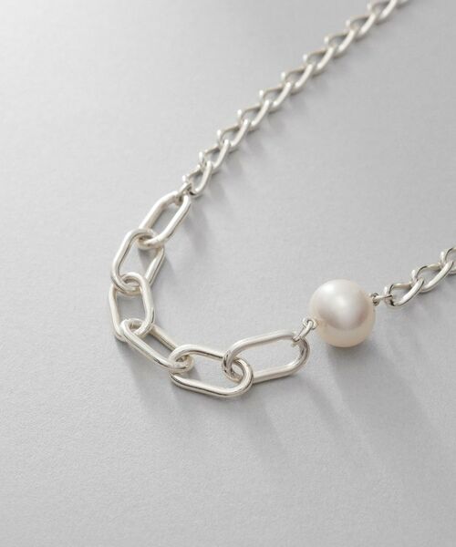 COCOSHNIK ONKITSCH / ココシュニックオンキッチュ ネックレス・ペンダント・チョーカー | シルバー ミックスチェーン ロングカーブ・ケーブル パールネックレス | 詳細2