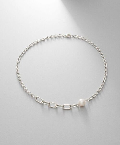 COCOSHNIK ONKITSCH / ココシュニックオンキッチュ ネックレス・ペンダント・チョーカー | シルバー ミックスチェーン ロングカーブ・ケーブル パールネックレス | 詳細4
