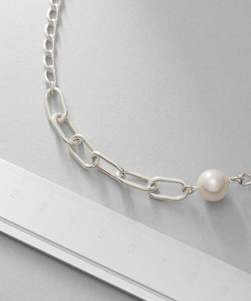 COCOSHNIK ONKITSCH / ココシュニックオンキッチュ ネックレス・ペンダント・チョーカー | シルバー ミックスチェーン ロングカーブ・ケーブル パールネックレス | 詳細5