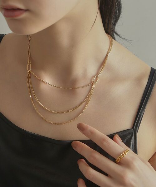 COCOSHNIK ONKITSCH / ココシュニックオンキッチュ ネックレス・ペンダント・チョーカー | シルバー カーブチェーン ビブネックレス GP | 詳細10