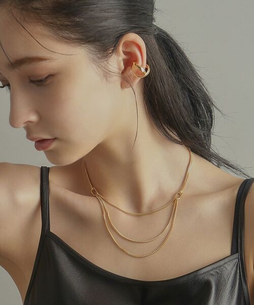 COCOSHNIK ONKITSCH / ココシュニックオンキッチュ ネックレス・ペンダント・チョーカー | シルバー カーブチェーン ビブネックレス GP | 詳細9