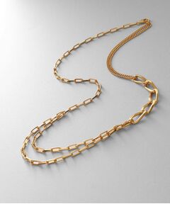 COCOSHNIK ONKITSCH / ココシュニックオンキッチュ ネックレス・ペンダント・チョーカー | シルバー ミックスチェーン アシンメトリードレープネックレス GP