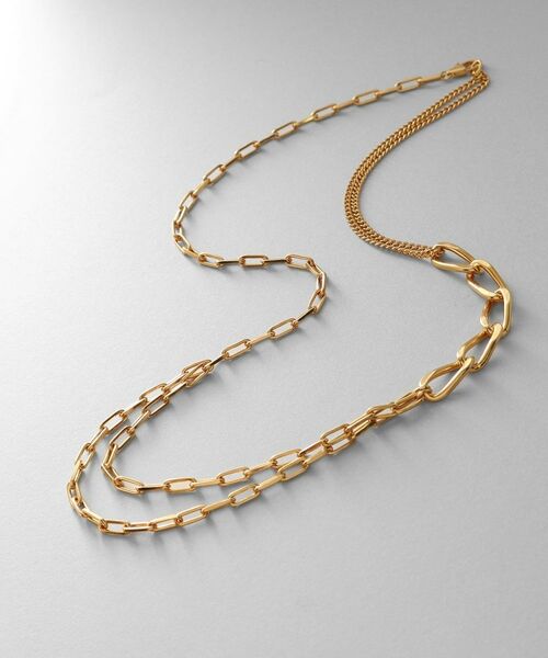 COCOSHNIK ONKITSCH / ココシュニックオンキッチュ ネックレス・ペンダント・チョーカー | シルバー ミックスチェーン アシンメトリードレープネックレス GP | 詳細1