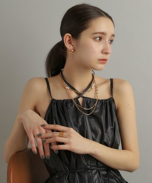 COCOSHNIK ONKITSCH / ココシュニックオンキッチュ ネックレス・ペンダント・チョーカー | シルバー ミックスチェーン アシンメトリードレープネックレス GP | 詳細13