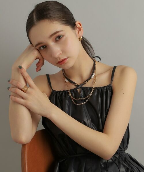 COCOSHNIK ONKITSCH / ココシュニックオンキッチュ ネックレス・ペンダント・チョーカー | シルバー ミックスチェーン アシンメトリードレープネックレス GP | 詳細14