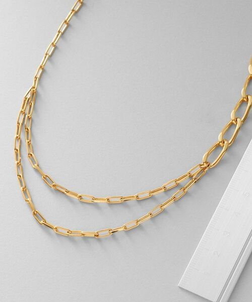 COCOSHNIK ONKITSCH / ココシュニックオンキッチュ ネックレス・ペンダント・チョーカー | シルバー ミックスチェーン アシンメトリードレープネックレス GP | 詳細3