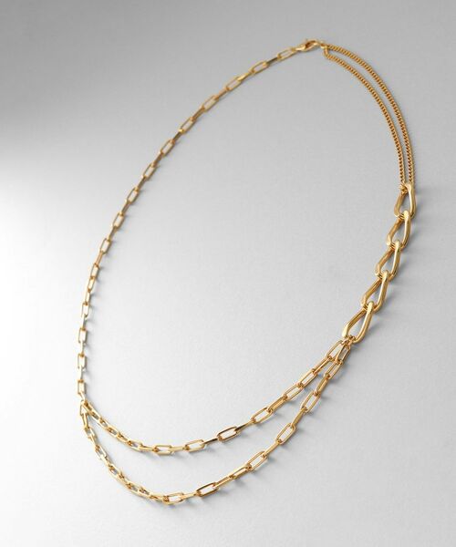 COCOSHNIK ONKITSCH / ココシュニックオンキッチュ ネックレス・ペンダント・チョーカー | シルバー ミックスチェーン アシンメトリードレープネックレス GP | 詳細5