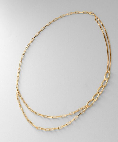 COCOSHNIK ONKITSCH / ココシュニックオンキッチュ ネックレス・ペンダント・チョーカー | シルバー ミックスチェーン アシンメトリードレープネックレス GP | 詳細6