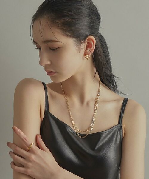 COCOSHNIK ONKITSCH / ココシュニックオンキッチュ ネックレス・ペンダント・チョーカー | シルバー ミックスチェーン アシンメトリードレープネックレス GP | 詳細8