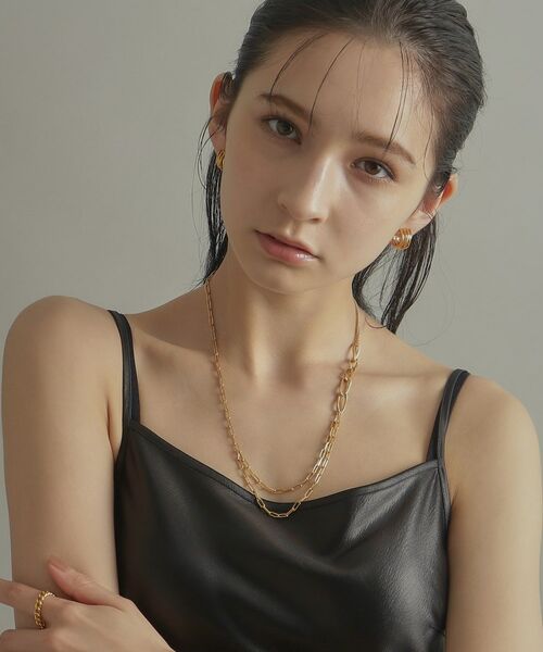 COCOSHNIK ONKITSCH / ココシュニックオンキッチュ ネックレス・ペンダント・チョーカー | シルバー ミックスチェーン アシンメトリードレープネックレス GP | 詳細9