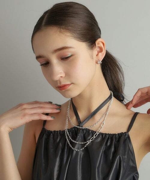 COCOSHNIK ONKITSCH / ココシュニックオンキッチュ ネックレス・ペンダント・チョーカー | シルバー ミックスチェーン アシンメトリードレープネックレス | 詳細13