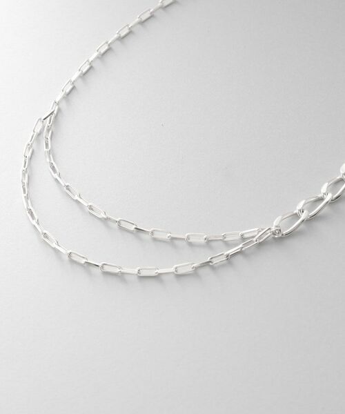 COCOSHNIK ONKITSCH / ココシュニックオンキッチュ ネックレス・ペンダント・チョーカー | シルバー ミックスチェーン アシンメトリードレープネックレス | 詳細2
