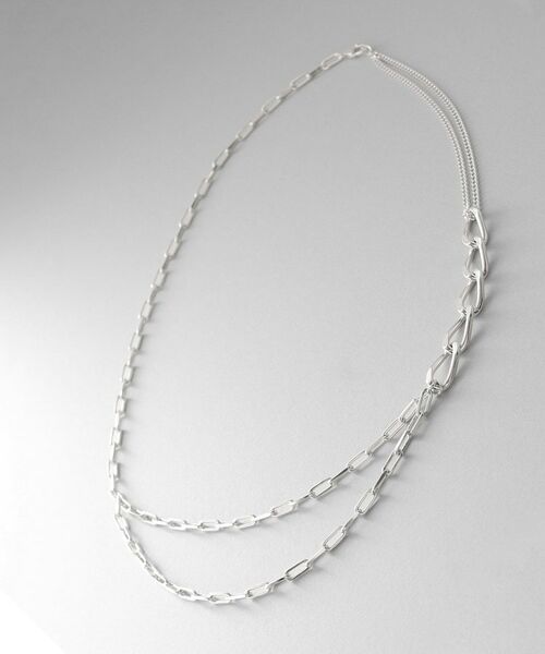 COCOSHNIK ONKITSCH / ココシュニックオンキッチュ ネックレス・ペンダント・チョーカー | シルバー ミックスチェーン アシンメトリードレープネックレス | 詳細5