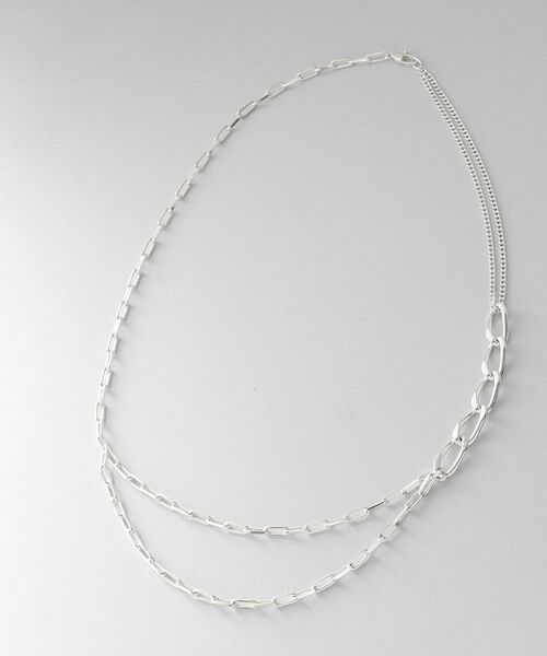 COCOSHNIK ONKITSCH / ココシュニックオンキッチュ ネックレス・ペンダント・チョーカー | シルバー ミックスチェーン アシンメトリードレープネックレス | 詳細6