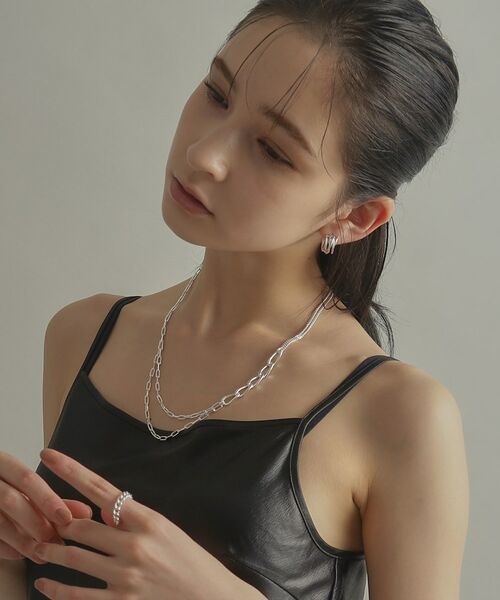 COCOSHNIK ONKITSCH / ココシュニックオンキッチュ ネックレス・ペンダント・チョーカー | シルバー ミックスチェーン アシンメトリードレープネックレス | 詳細9