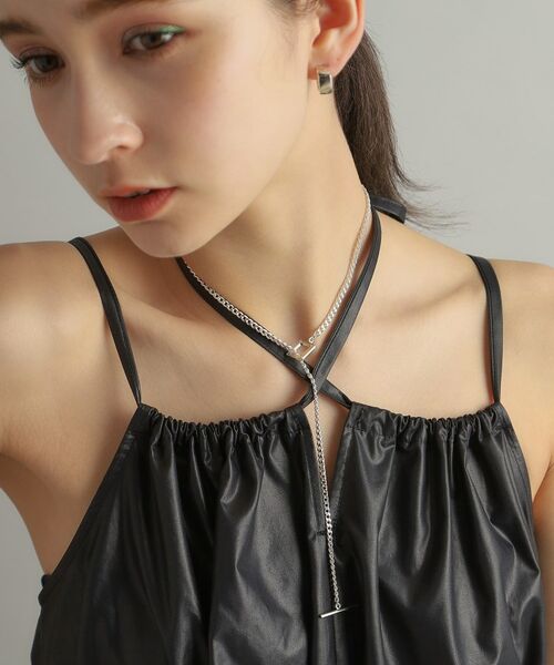 COCOSHNIK ONKITSCH / ココシュニックオンキッチュ ネックレス・ペンダント・チョーカー | シルバー カーブチェーン スクエアマンテルネックレス | 詳細12