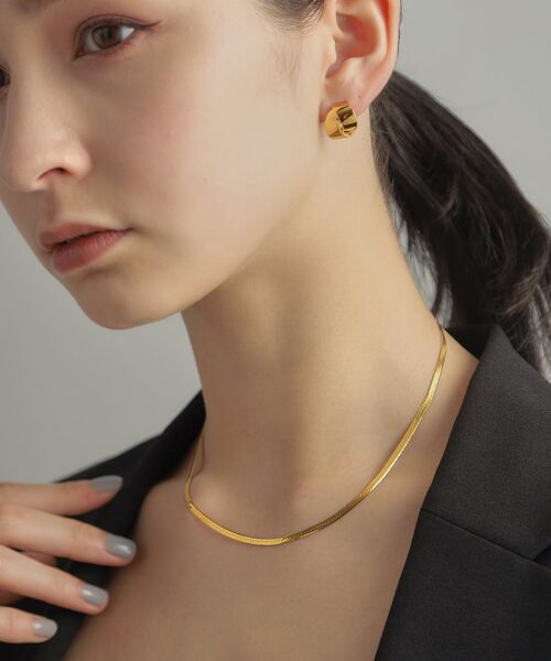 COCOSHNIK ONKITSCH / ココシュニックオンキッチュ ネックレス・ペンダント・チョーカー | シルバー デザインチェーン フラットスネークネックレスM GP | 詳細10