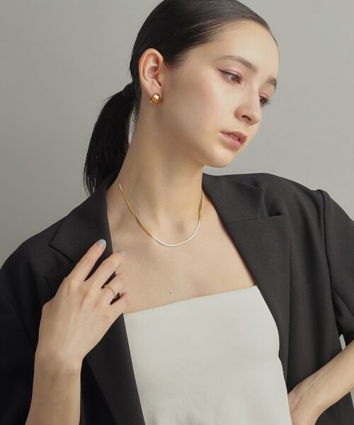 COCOSHNIK ONKITSCH / ココシュニックオンキッチュ ネックレス・ペンダント・チョーカー | シルバー デザインチェーン フラットスネークネックレスM GP | 詳細7