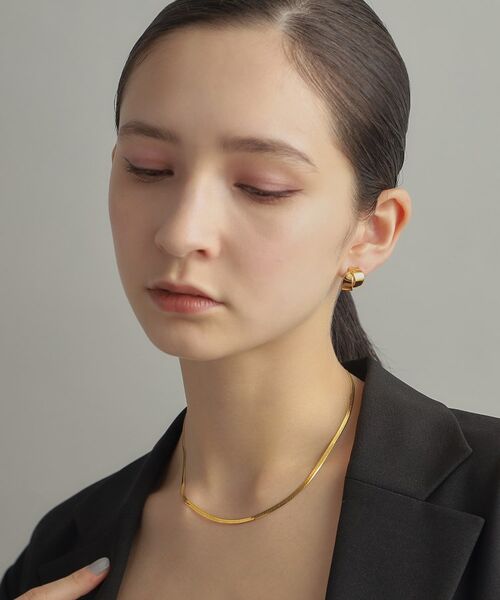 COCOSHNIK ONKITSCH / ココシュニックオンキッチュ ネックレス・ペンダント・チョーカー | シルバー デザインチェーン フラットスネークネックレスM GP | 詳細8