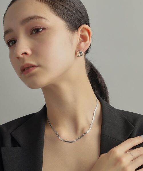 COCOSHNIK ONKITSCH / ココシュニックオンキッチュ ネックレス・ペンダント・チョーカー | シルバー デザインチェーン フラットスネークネックレスM | 詳細11