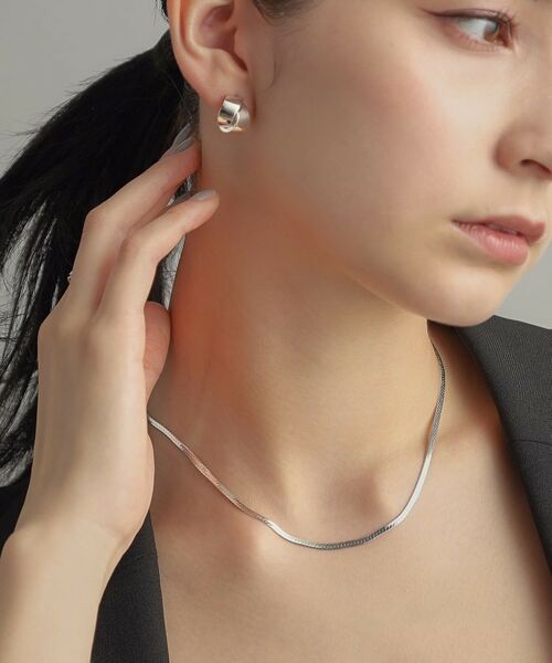 COCOSHNIK ONKITSCH / ココシュニックオンキッチュ ネックレス・ペンダント・チョーカー | シルバー デザインチェーン フラットスネークネックレスM | 詳細12