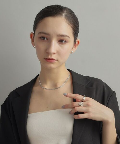 COCOSHNIK ONKITSCH / ココシュニックオンキッチュ ネックレス・ペンダント・チョーカー | シルバー デザインチェーン フラットスネークネックレスM | 詳細9