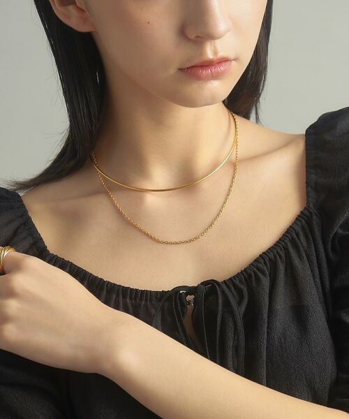 COCOSHNIK ONKITSCH / ココシュニックオンキッチュ ネックレス・ペンダント・チョーカー | シルバー ホロウフレキシブルチェーンチョーカー オーバルリンク GP | 詳細9