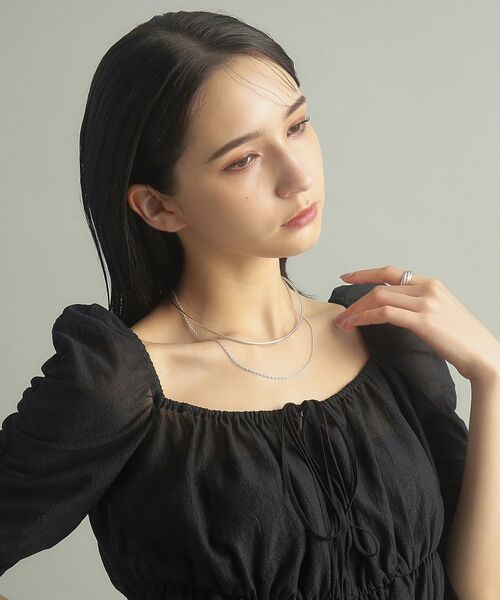 COCOSHNIK ONKITSCH / ココシュニックオンキッチュ ネックレス・ペンダント・チョーカー | シルバー ホロウフレキシブルチェーンチョーカー オーバルリンク | 詳細11