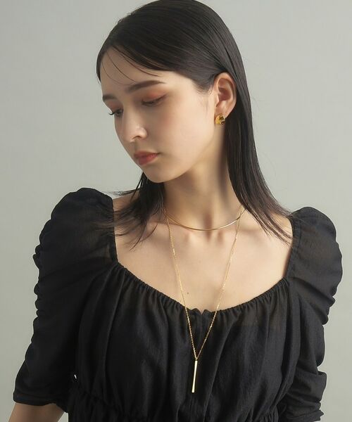 COCOSHNIK ONKITSCH / ココシュニックオンキッチュ ネックレス・ペンダント・チョーカー | シルバー スロープカットバーネックレス GP | 詳細14