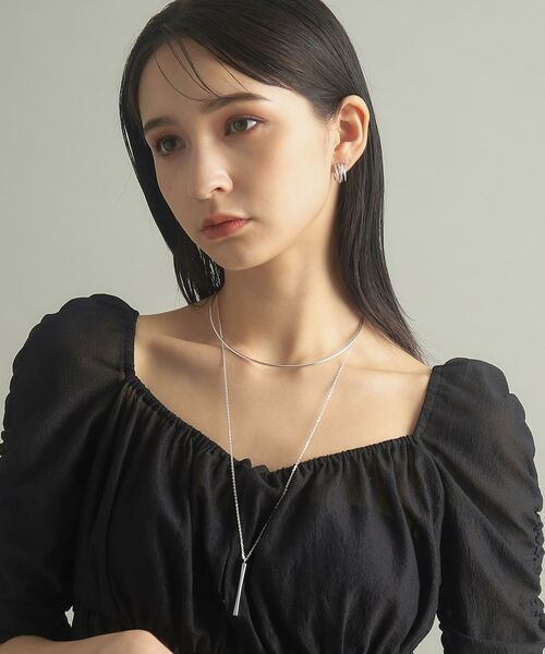 COCOSHNIK ONKITSCH / ココシュニックオンキッチュ ネックレス・ペンダント・チョーカー | シルバー スロープカットバーネックレス | 詳細11