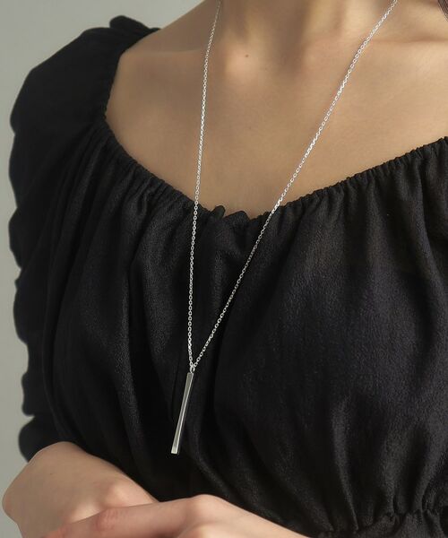 COCOSHNIK ONKITSCH / ココシュニックオンキッチュ ネックレス・ペンダント・チョーカー | シルバー スロープカットバーネックレス | 詳細12