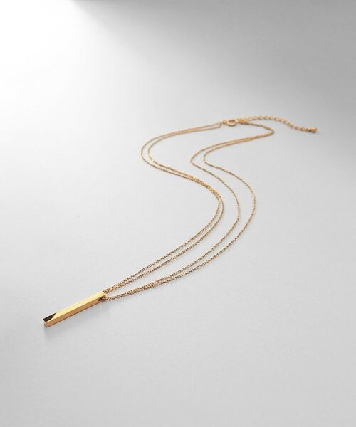 COCOSHNIK ONKITSCH / ココシュニックオンキッチュ ネックレス・ペンダント・チョーカー | シルバー ダブルチェーンスクエアバーネックレス GP | 詳細1