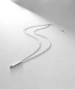 COCOSHNIK ONKITSCH / ココシュニックオンキッチュ ネックレス・ペンダント・チョーカー | シルバー ダブルチェーンスクエアバーネックレス