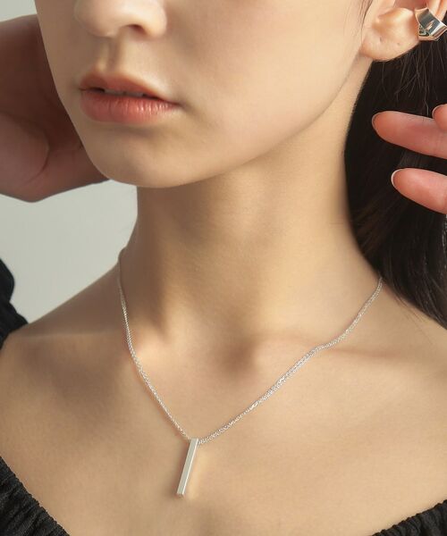 COCOSHNIK ONKITSCH / ココシュニックオンキッチュ ネックレス・ペンダント・チョーカー | シルバー ダブルチェーンスクエアバーネックレス | 詳細10