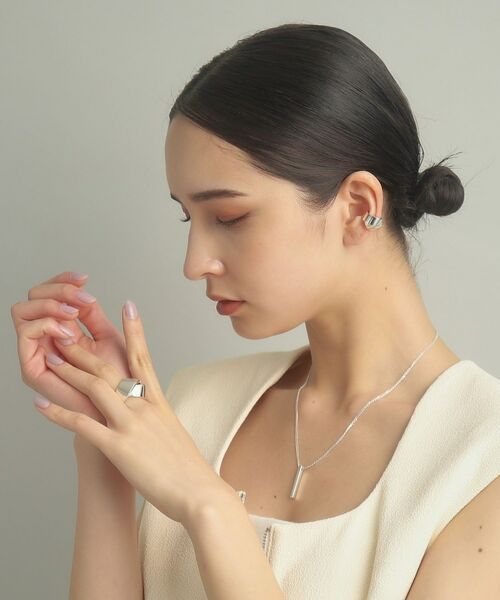 COCOSHNIK ONKITSCH / ココシュニックオンキッチュ ネックレス・ペンダント・チョーカー | シルバー ダブルチェーンスクエアバーネックレス | 詳細12