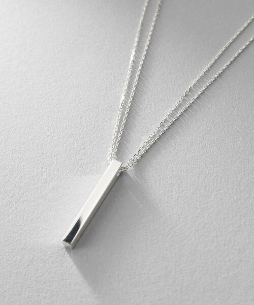 COCOSHNIK ONKITSCH / ココシュニックオンキッチュ ネックレス・ペンダント・チョーカー | シルバー ダブルチェーンスクエアバーネックレス | 詳細2