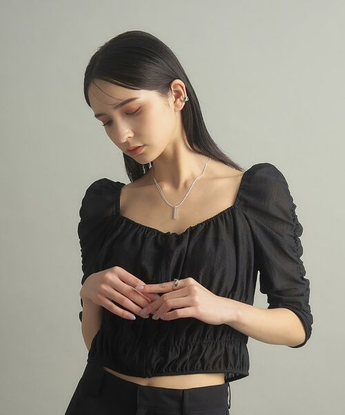 COCOSHNIK ONKITSCH / ココシュニックオンキッチュ ネックレス・ペンダント・チョーカー | シルバー ダブルチェーンスクエアバーネックレス | 詳細7