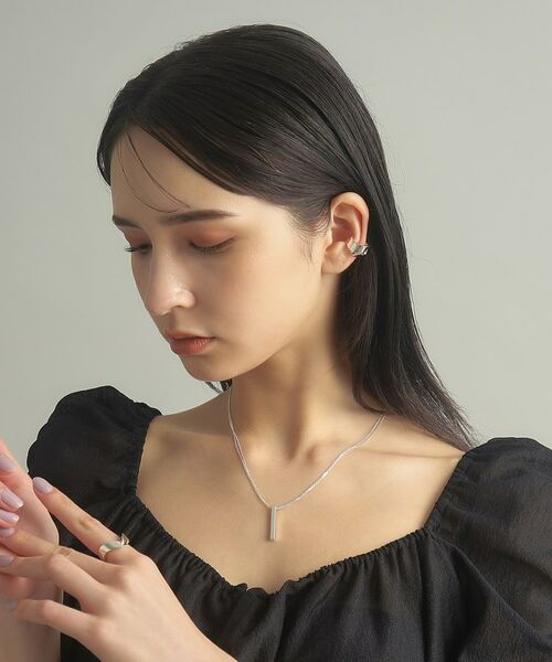 COCOSHNIK ONKITSCH / ココシュニックオンキッチュ ネックレス・ペンダント・チョーカー | シルバー ダブルチェーンスクエアバーネックレス | 詳細8