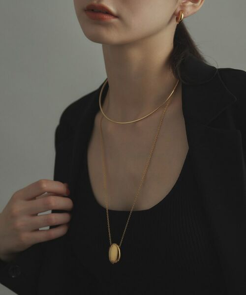 COCOSHNIK ONKITSCH / ココシュニックオンキッチュ ネックレス・ペンダント・チョーカー | シルバー ホロウオーバルシェイプネックレスL GP | 詳細12