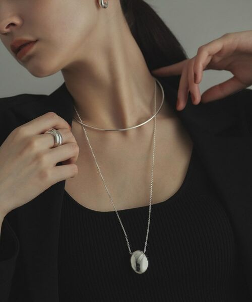 COCOSHNIK ONKITSCH / ココシュニックオンキッチュ ネックレス・ペンダント・チョーカー | シルバー ホロウオーバルシェイプネックレスL | 詳細10
