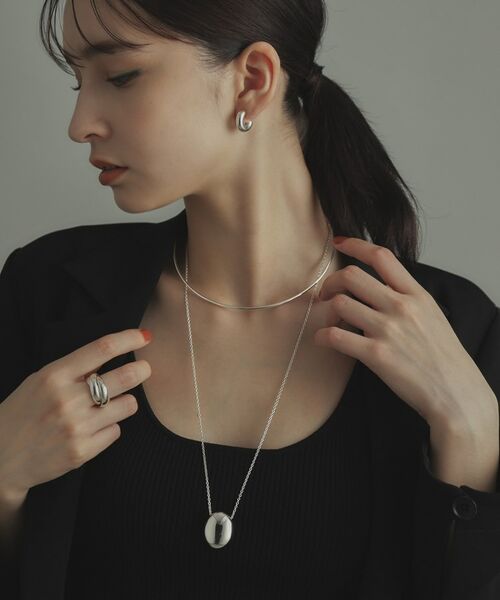 COCOSHNIK ONKITSCH / ココシュニックオンキッチュ ネックレス・ペンダント・チョーカー | シルバー ホロウオーバルシェイプネックレスL | 詳細8