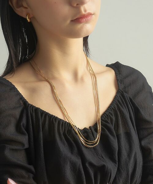 COCOSHNIK ONKITSCH / ココシュニックオンキッチュ ネックレス・ペンダント・チョーカー | シルバー ミックスチェーン カーブ・ベネチアンネックレス GP | 詳細12