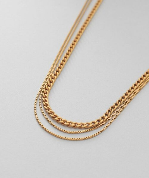 COCOSHNIK ONKITSCH / ココシュニックオンキッチュ ネックレス・ペンダント・チョーカー | シルバー ミックスチェーン カーブ・ベネチアンネックレス GP | 詳細2